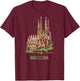 Barcelona Spain Travel Souvenir Historic City Landmark Gift T-Shirt - T-Shirt | Maroon