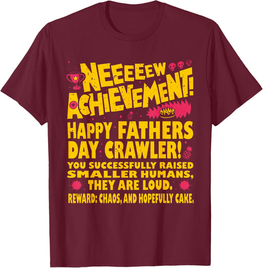 Happy Fathers Day Crawler New Achievement Gamer Dad USA T-Shirt - T-Shirt | Maroon
