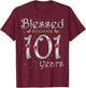 Blessed By God For 101 Years Old 101st Birthday Party Queen T-Shirt - T-Shirt | Maroon