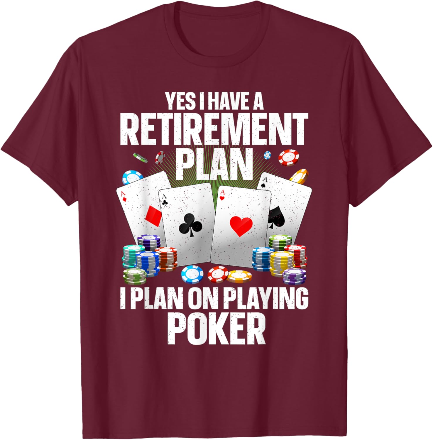 Funny Poker Design Women Poker Player Poker Lover T-Shirt - T-Shirt | Maroon