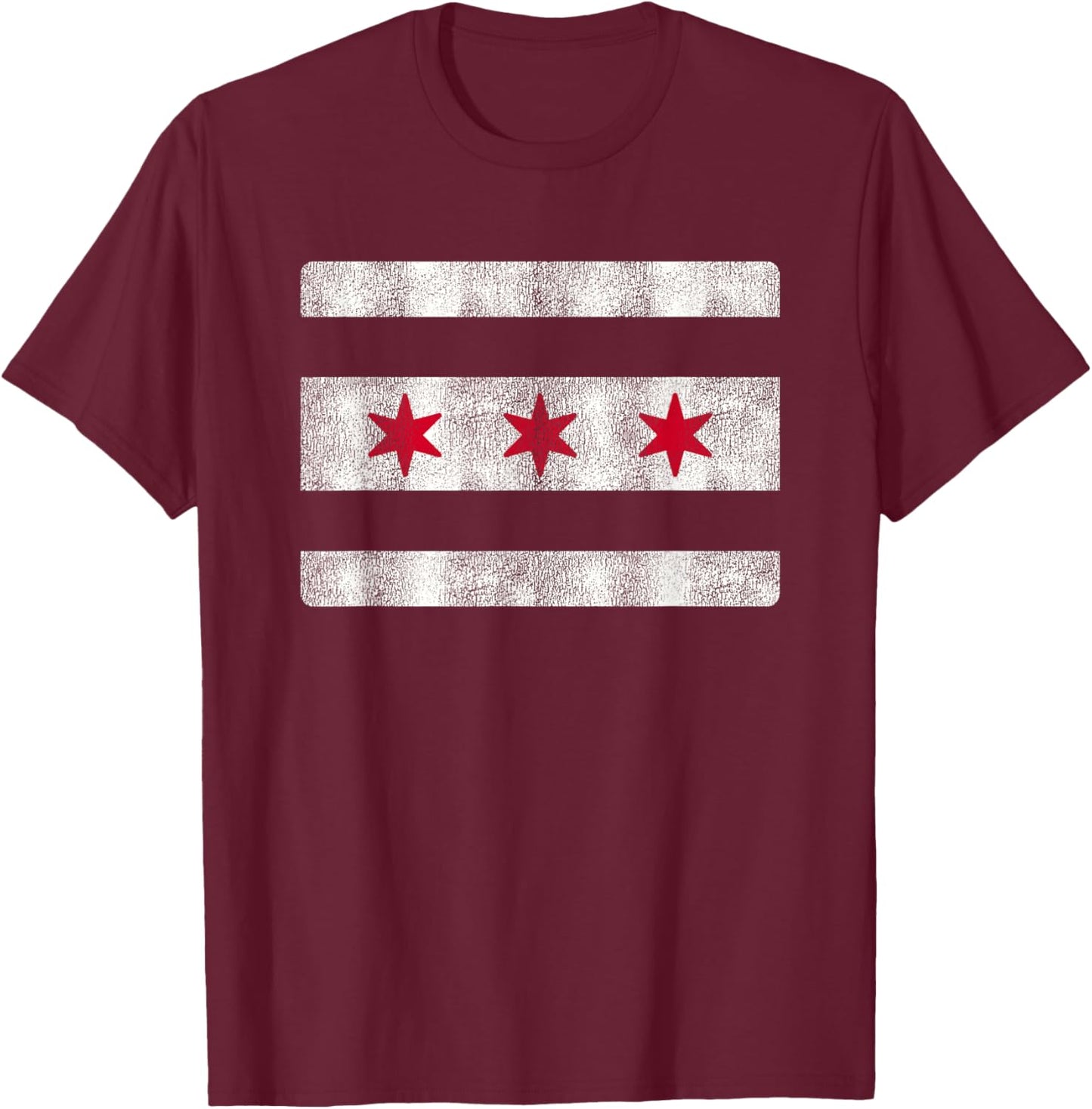 Vintage Chicago Flag Souvenir T-Shirt - T-Shirt | Maroon