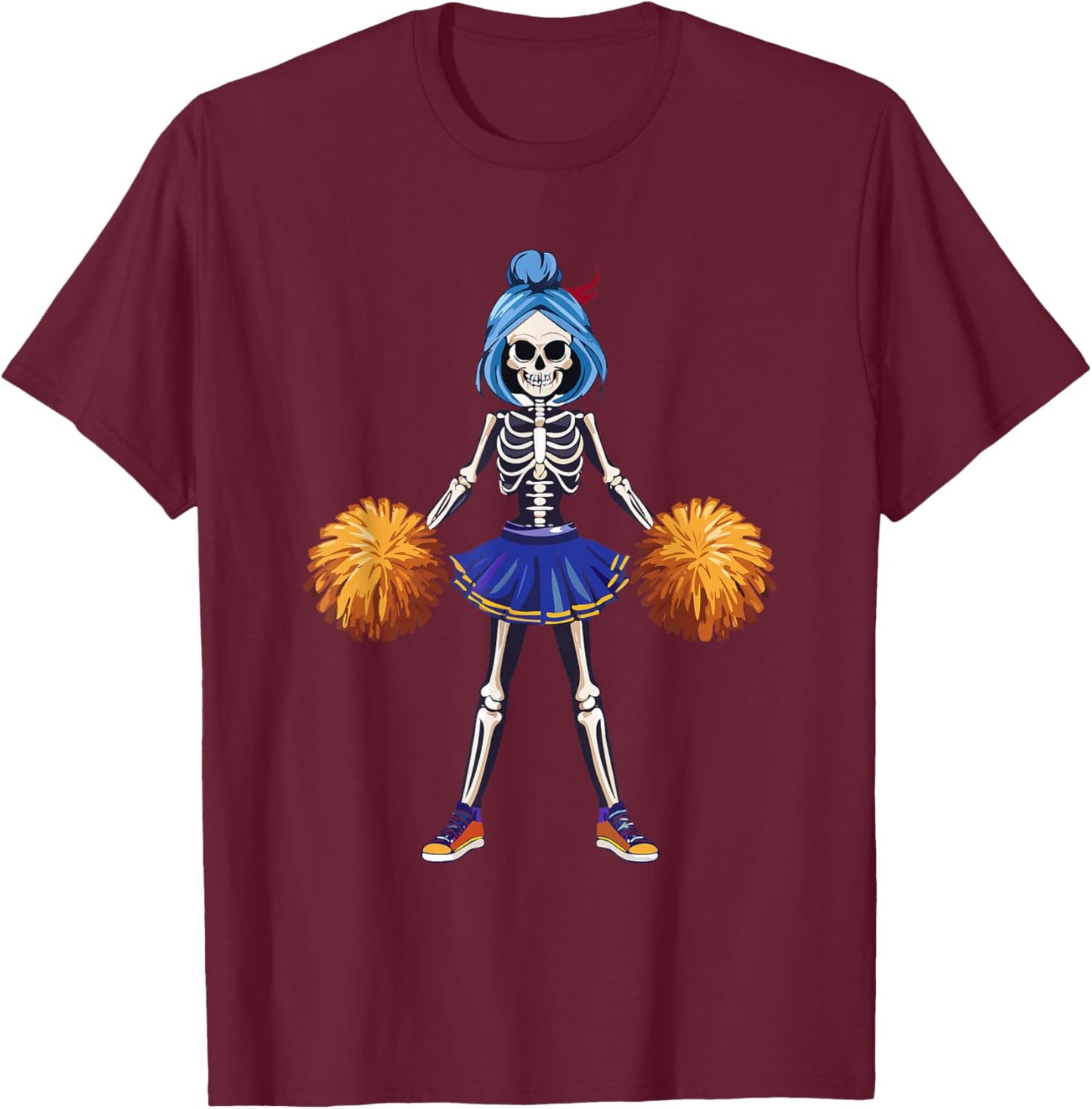 Funny Scary Goth Girl Halloween Cheerleader Costume T-Shirt - T-Shirt | Maroon