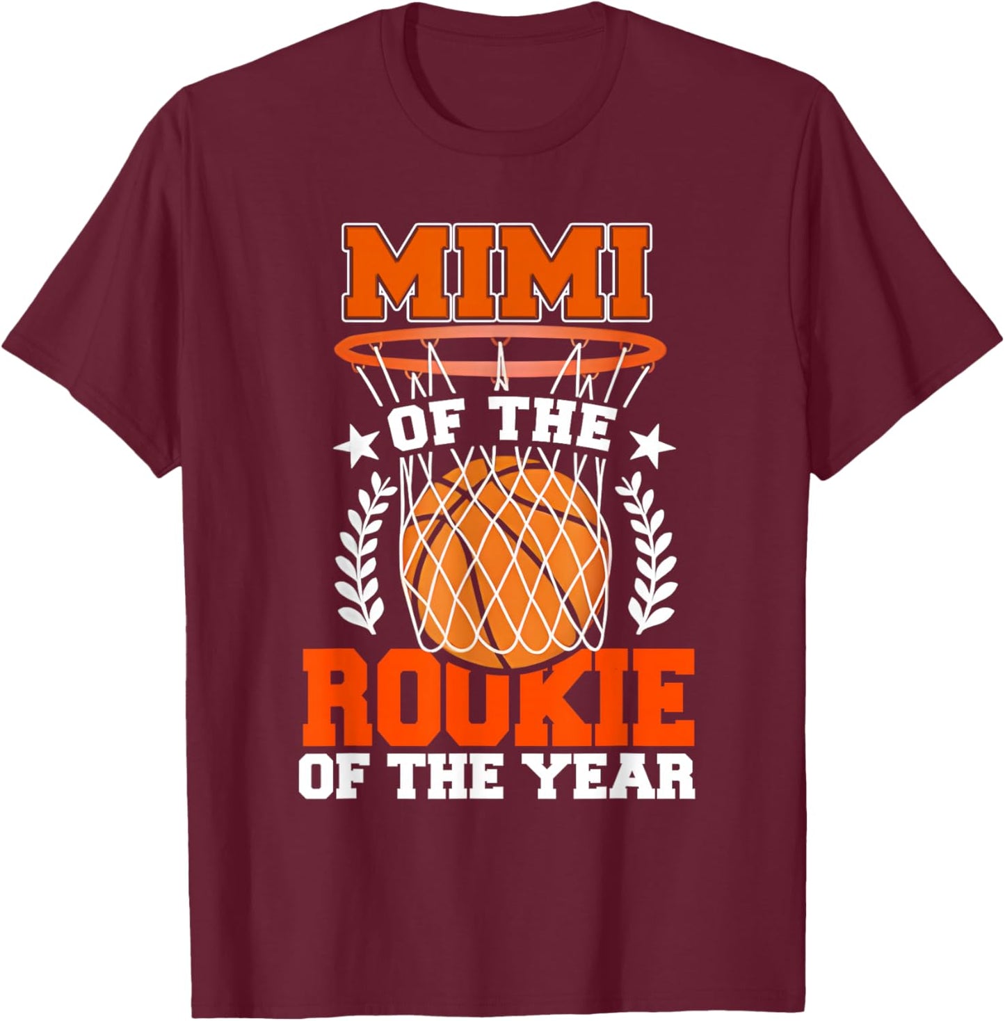 Mimi of Rookie 1st Basketball Bday Theme Matching T-Shirt - T-Shirt | Maroon