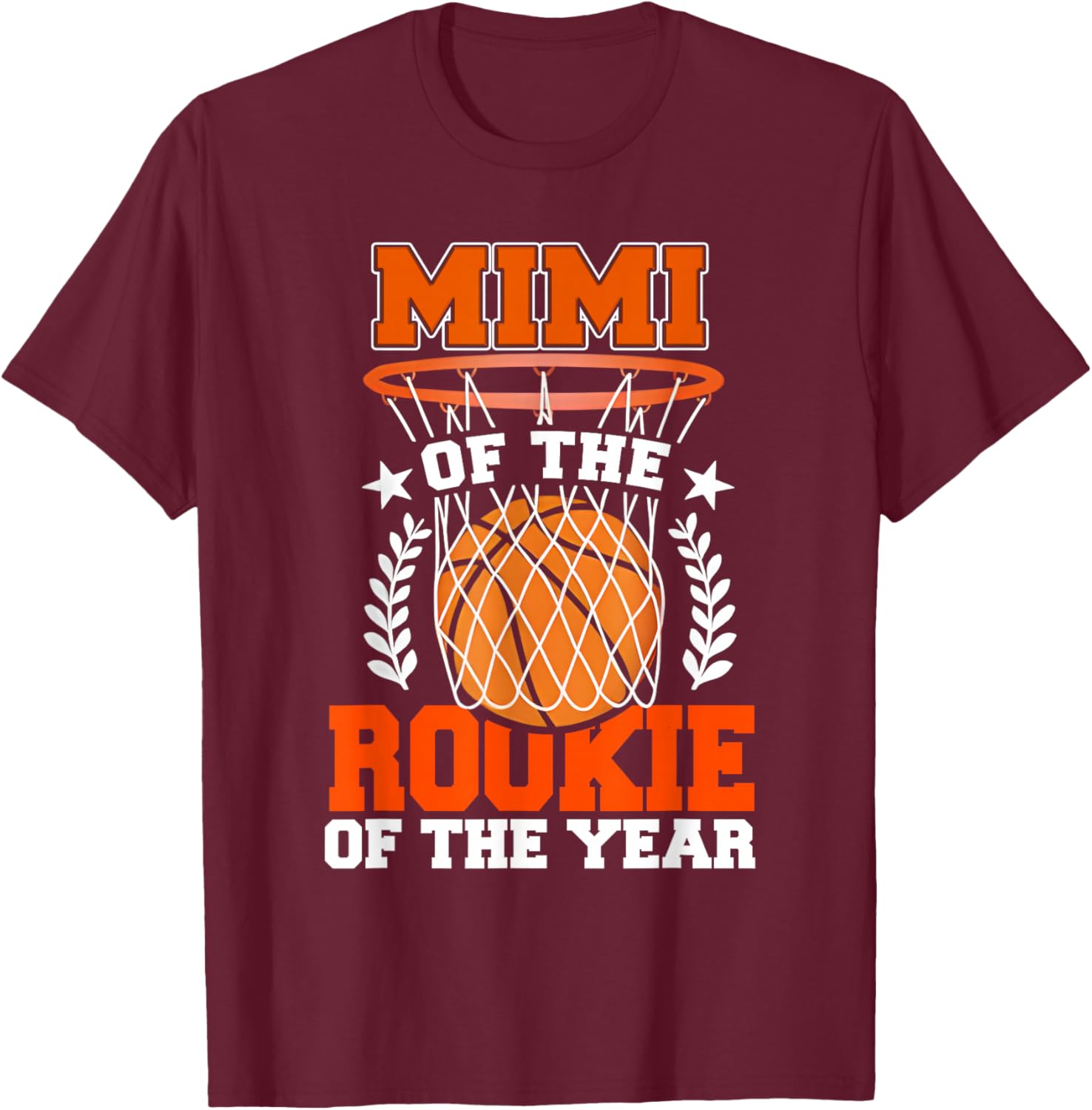Mimi of Rookie 1st Basketball Bday Theme Matching T-Shirt - T-Shirt | Maroon