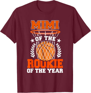 Mimi of Rookie 1st Basketball Bday Theme Matching T-Shirt - T-Shirt | Maroon