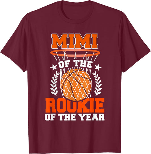 Mimi of Rookie 1st Basketball Bday Theme Matching T-Shirt - T-Shirt | Maroon