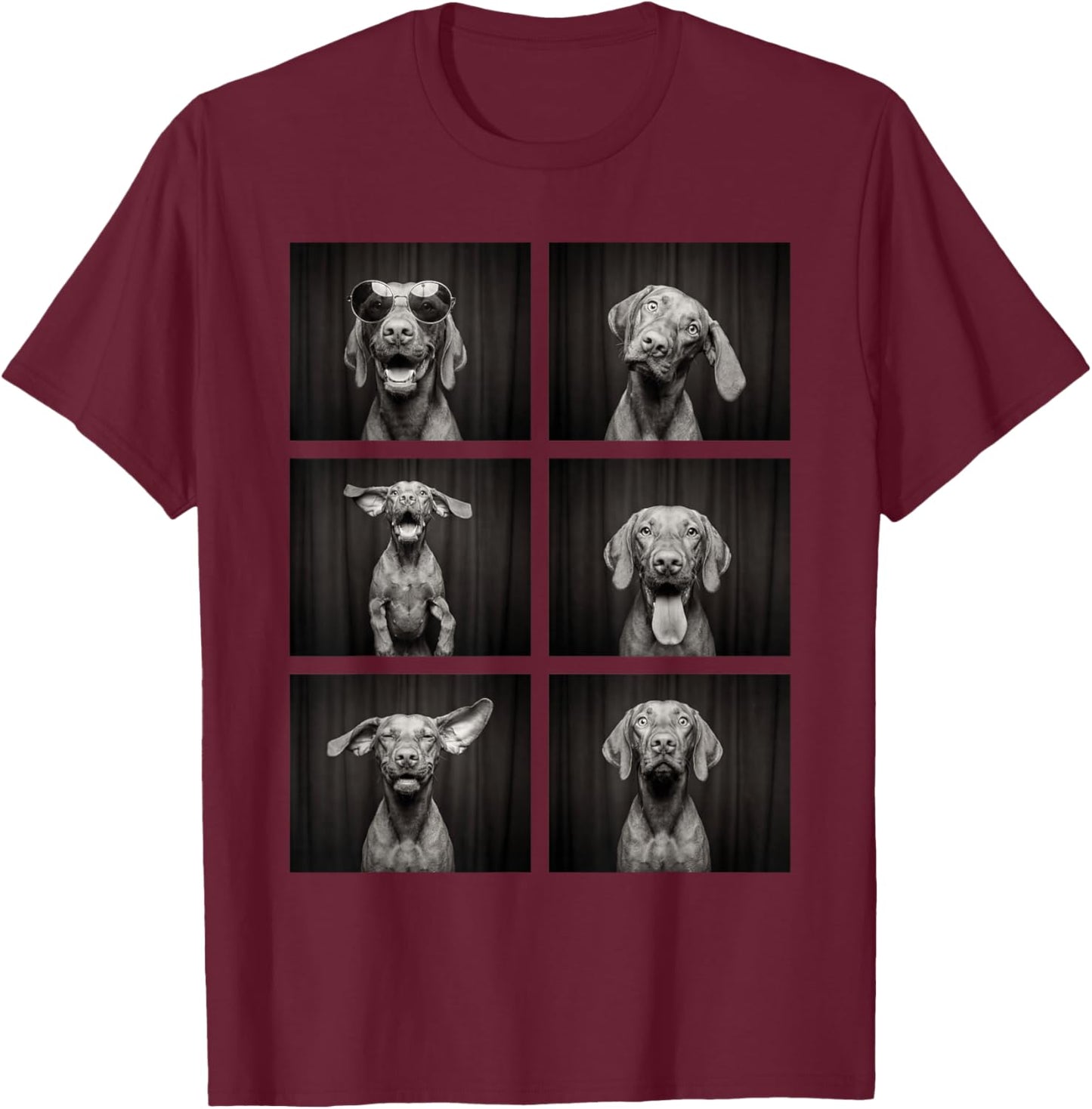 Vizsla Photobooth Dog Owner Funny Animal Portrait T-Shirt - T-Shirt | Maroon