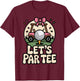 Let's Par Funny Golf Pun Retro Golf Cart Bachelorette T-Shirt - T-Shirt | Maroon