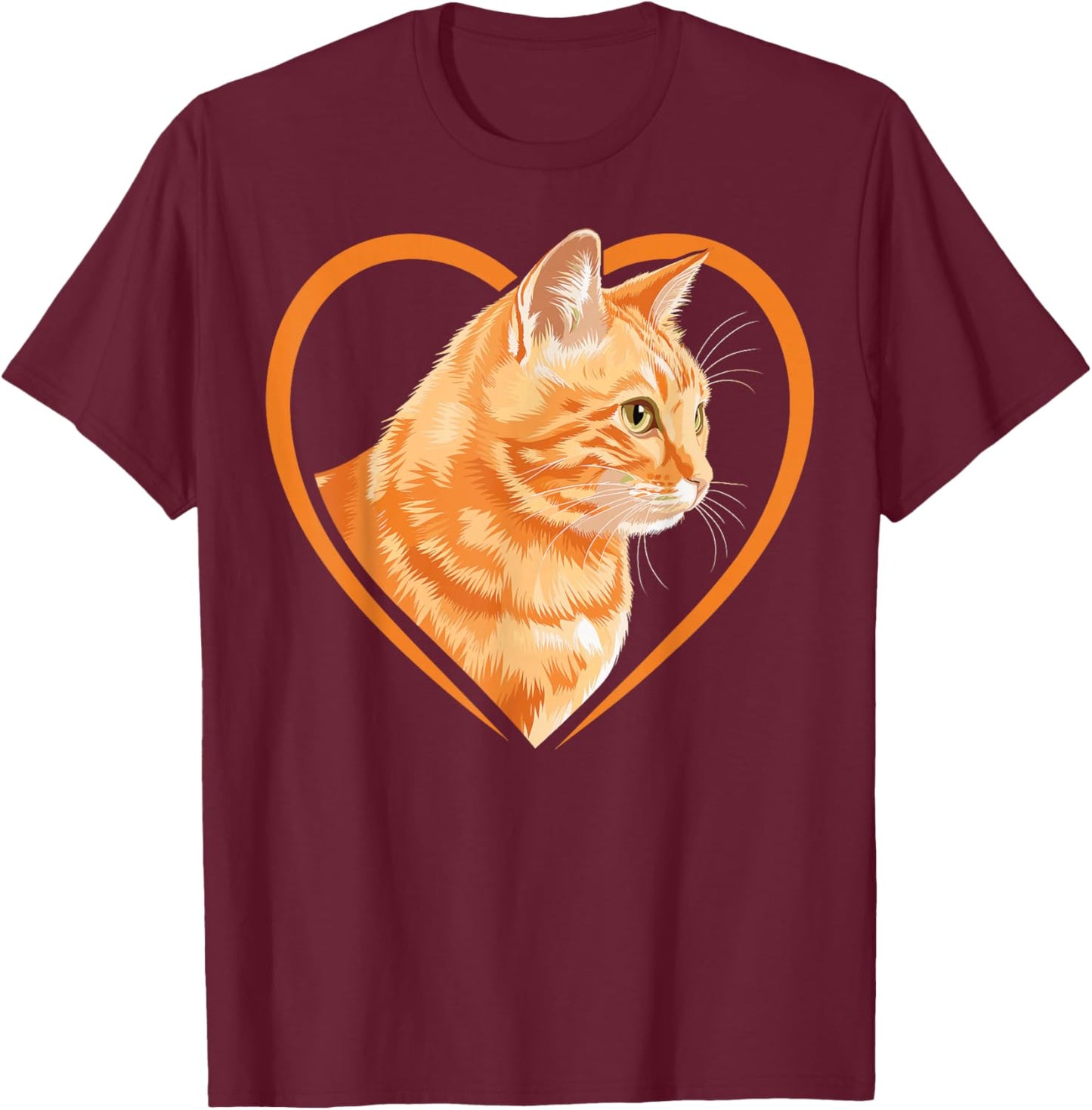Orange Tabby Cat Orange Cat T-Shirt - T-Shirt | Maroon