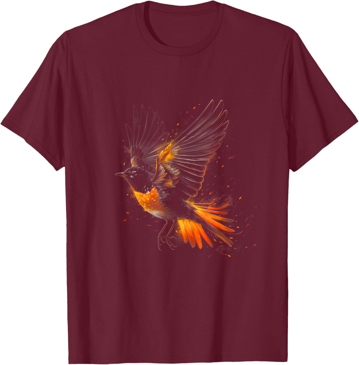 American Robin Bird Graphic for Bird Lovers Birder T-Shirt - T-Shirt | Maroon