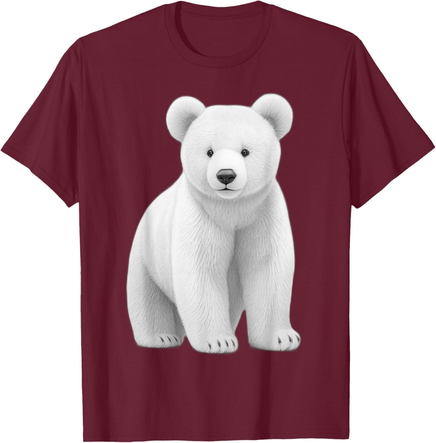 Adorable White Teddy Bear for Teddy Bear Lovers, for Mom T-Shirt - T-Shirt | Maroon