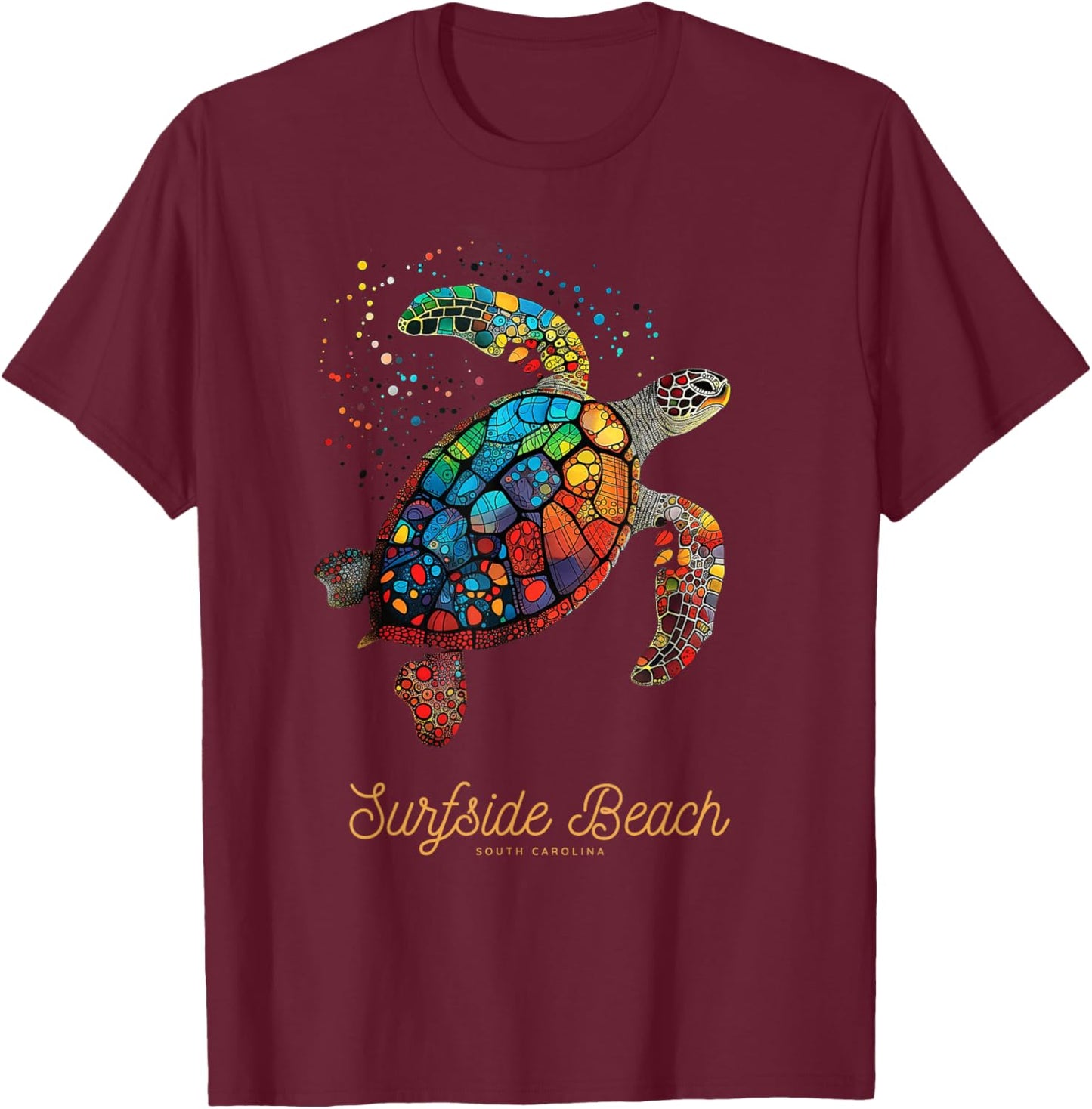 Surfside Beach South Carolina Holiday SC Vacation Sea Turtle T-Shirt - T-Shirt | Maroon