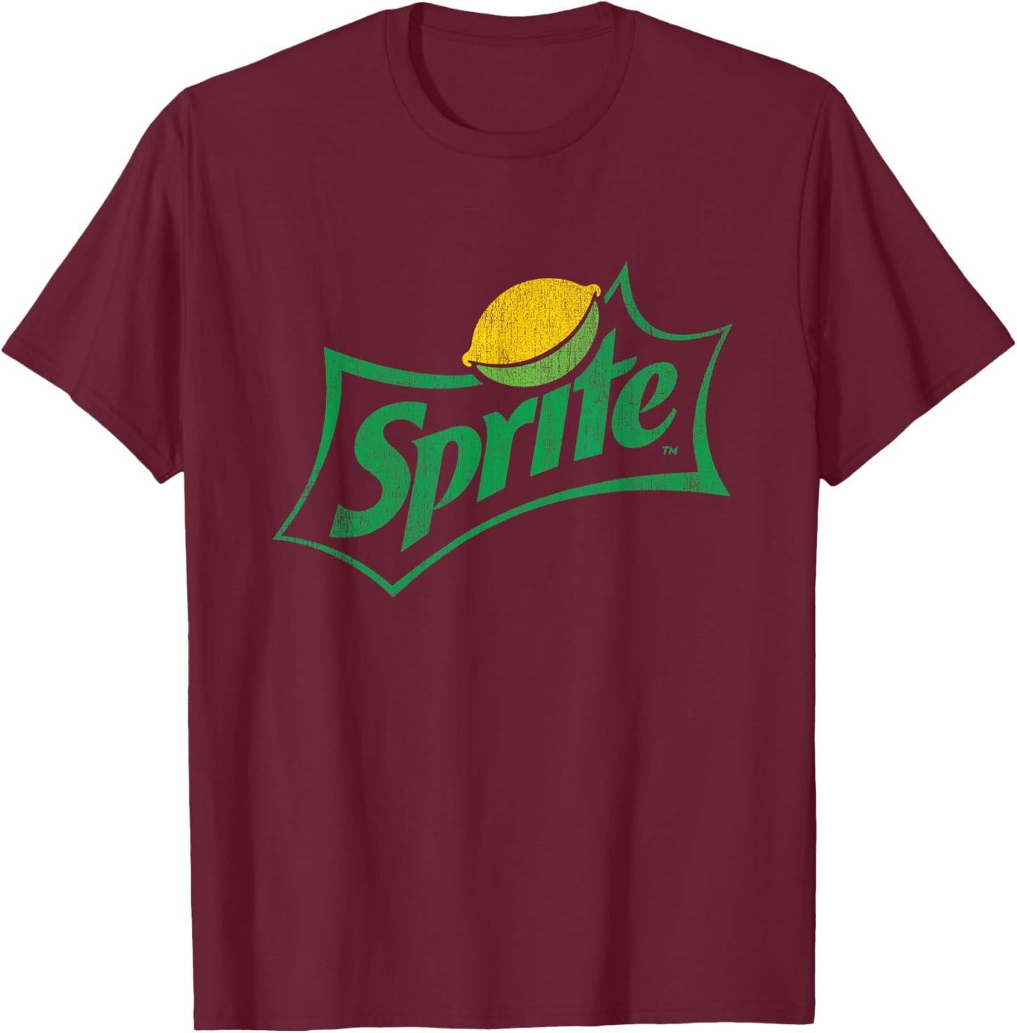 Sprite Distressed Logo T-Shirt - T-Shirt | Maroon