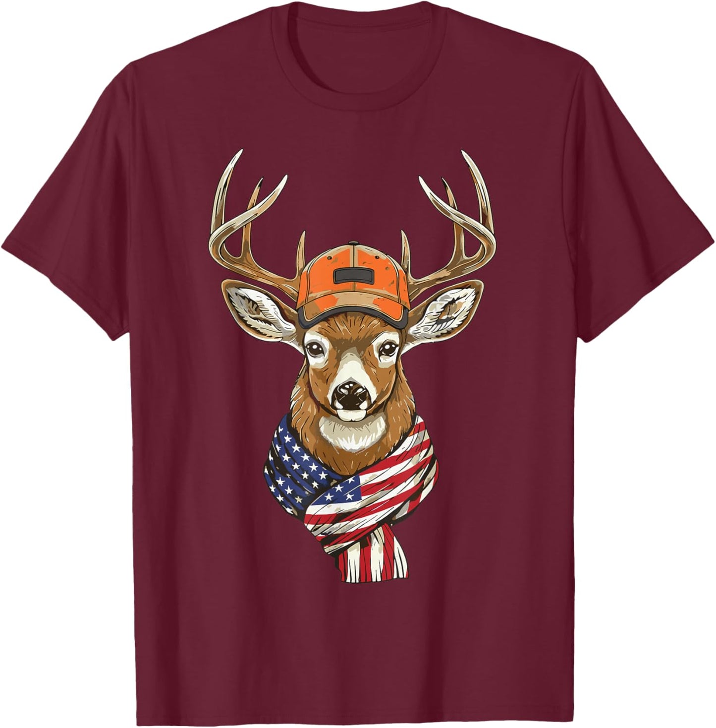 Youth Deer Hunter American Hunting Camo T-Shirt - T-Shirt | Maroon