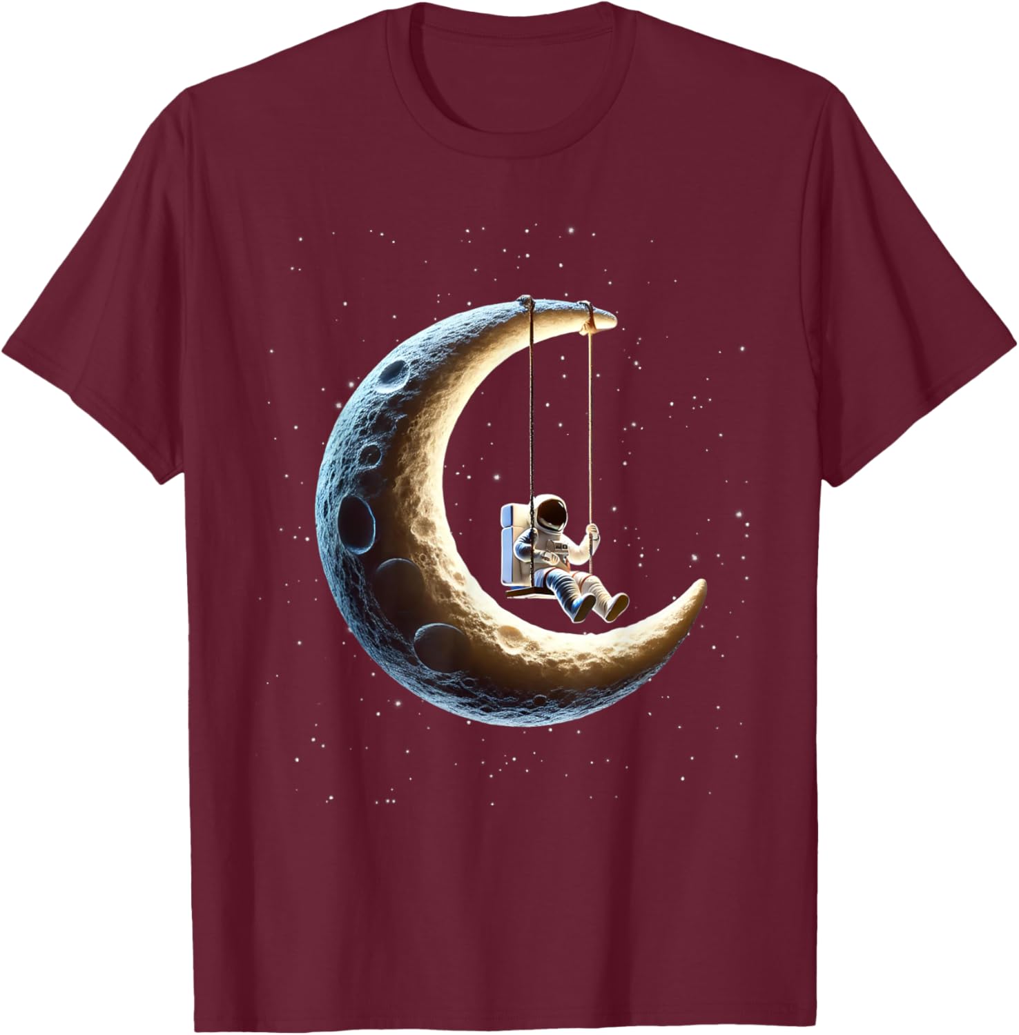 Funny Astronaut Moon gift Men Women kids astronomy space T-Shirt - T-Shirt | Maroon