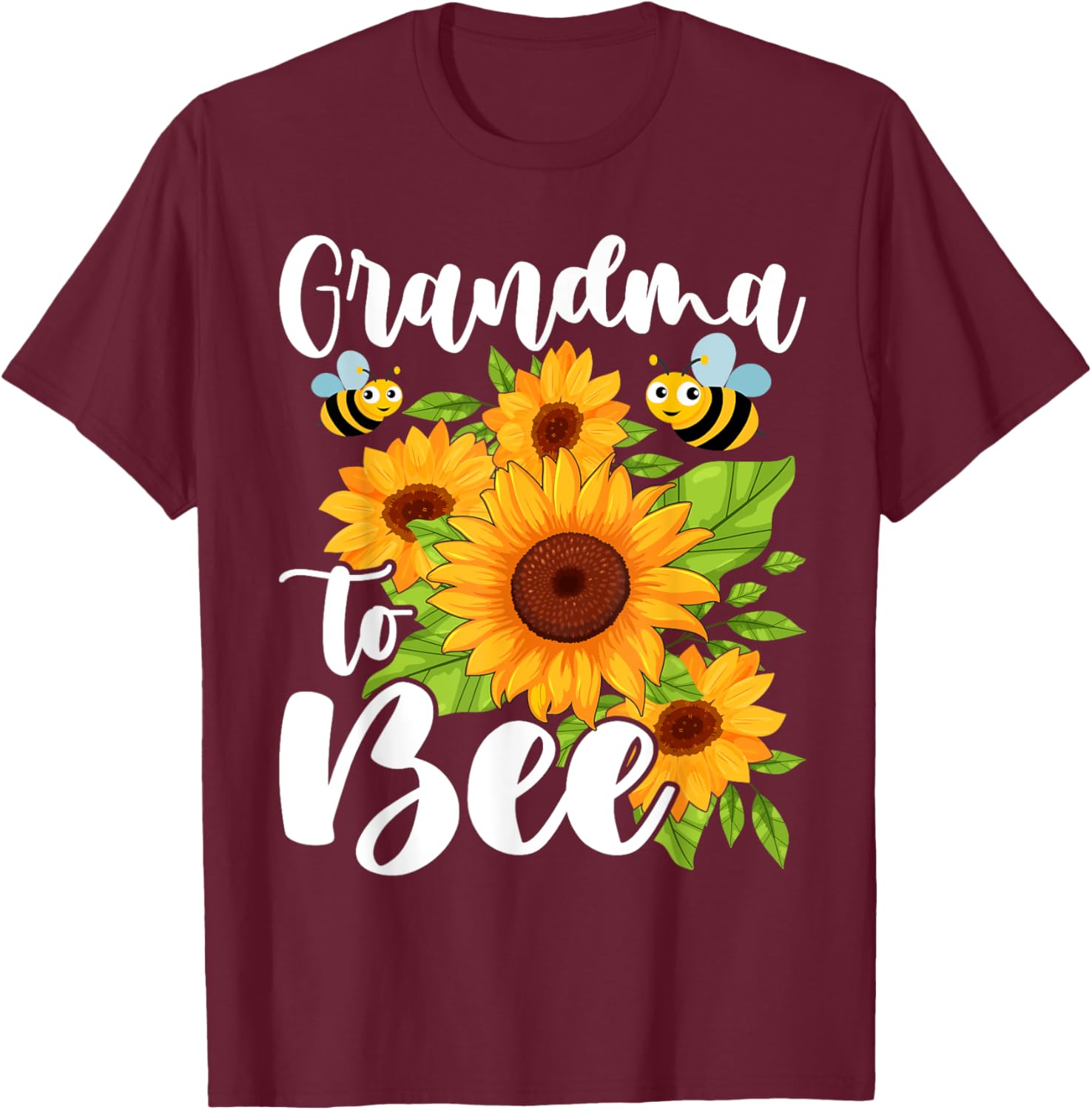 Grandma to Bee Cute Funny Pregnancy Announcement Grandma T-Shirt - T-Shirt | Maroon