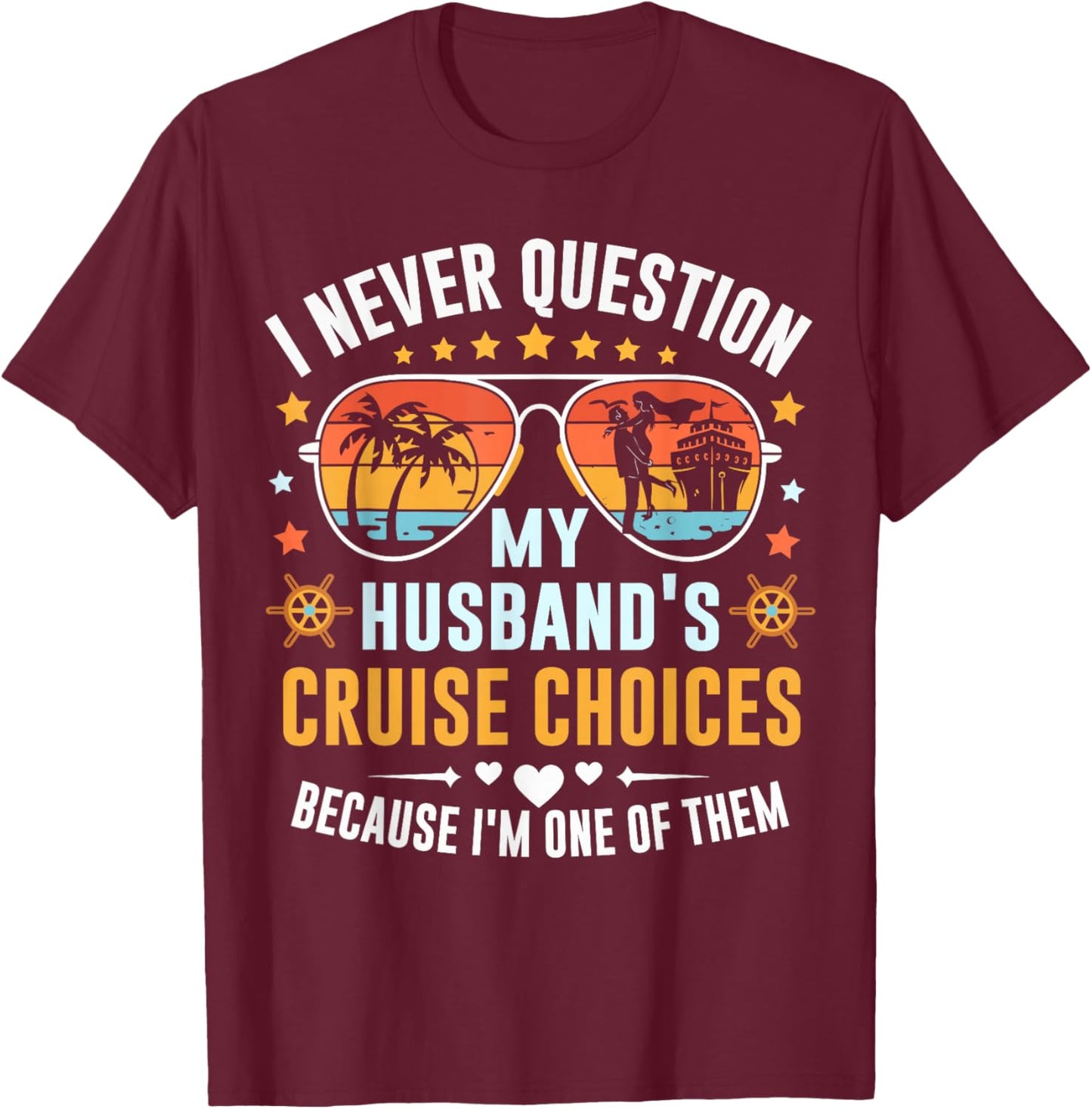 Matching Couples Cruise Women Candy Husband and Wife Cruise T-Shirt - T-Shirt | Maroon