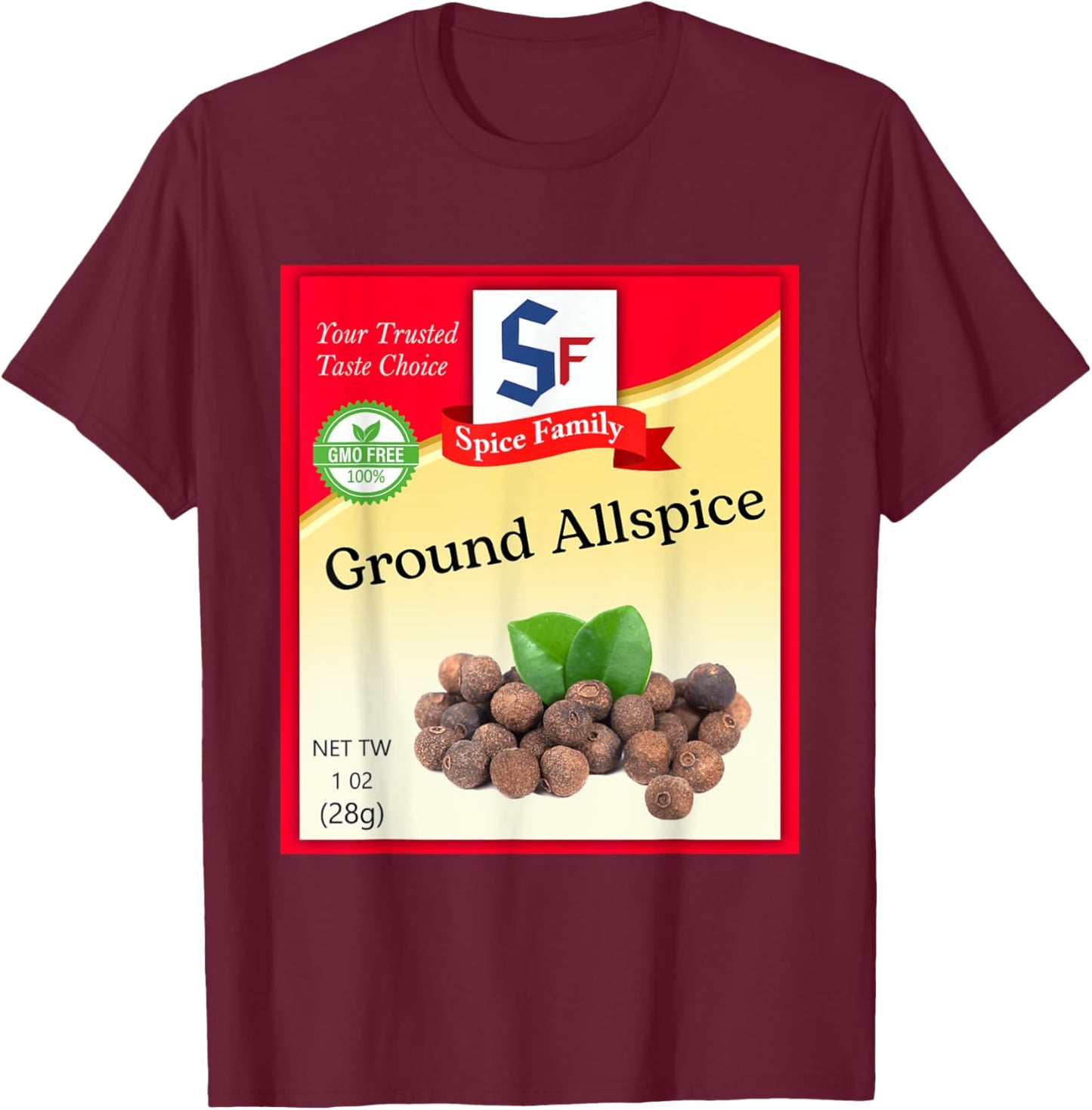 Ground Allspice Condiment Costume Holiday Spice Costumes T-Shirt - T-Shirt | Maroon