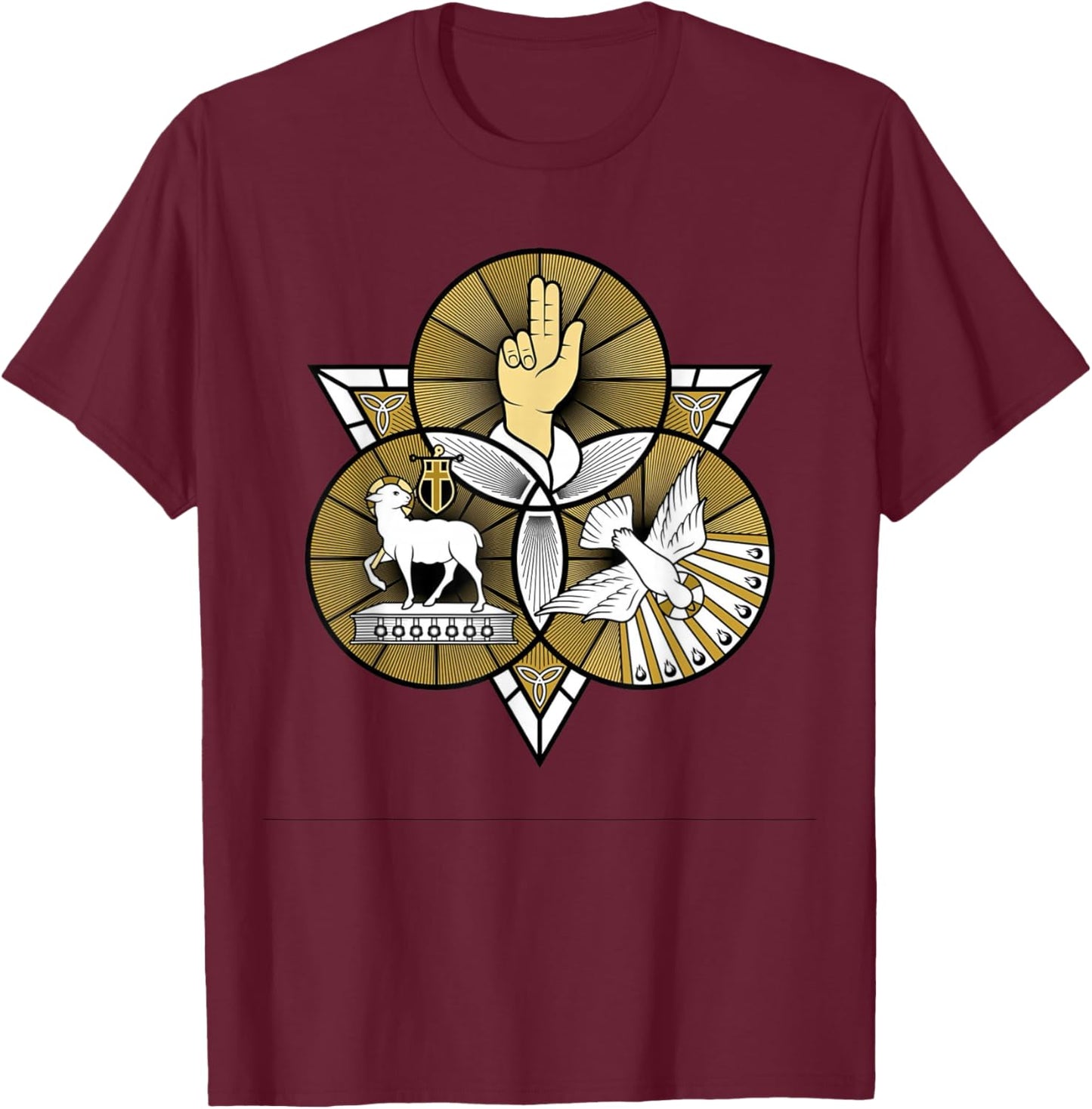 Holy Trinity Father Son and Holy Spirit Catholic T-Shirt - T-Shirt | Maroon