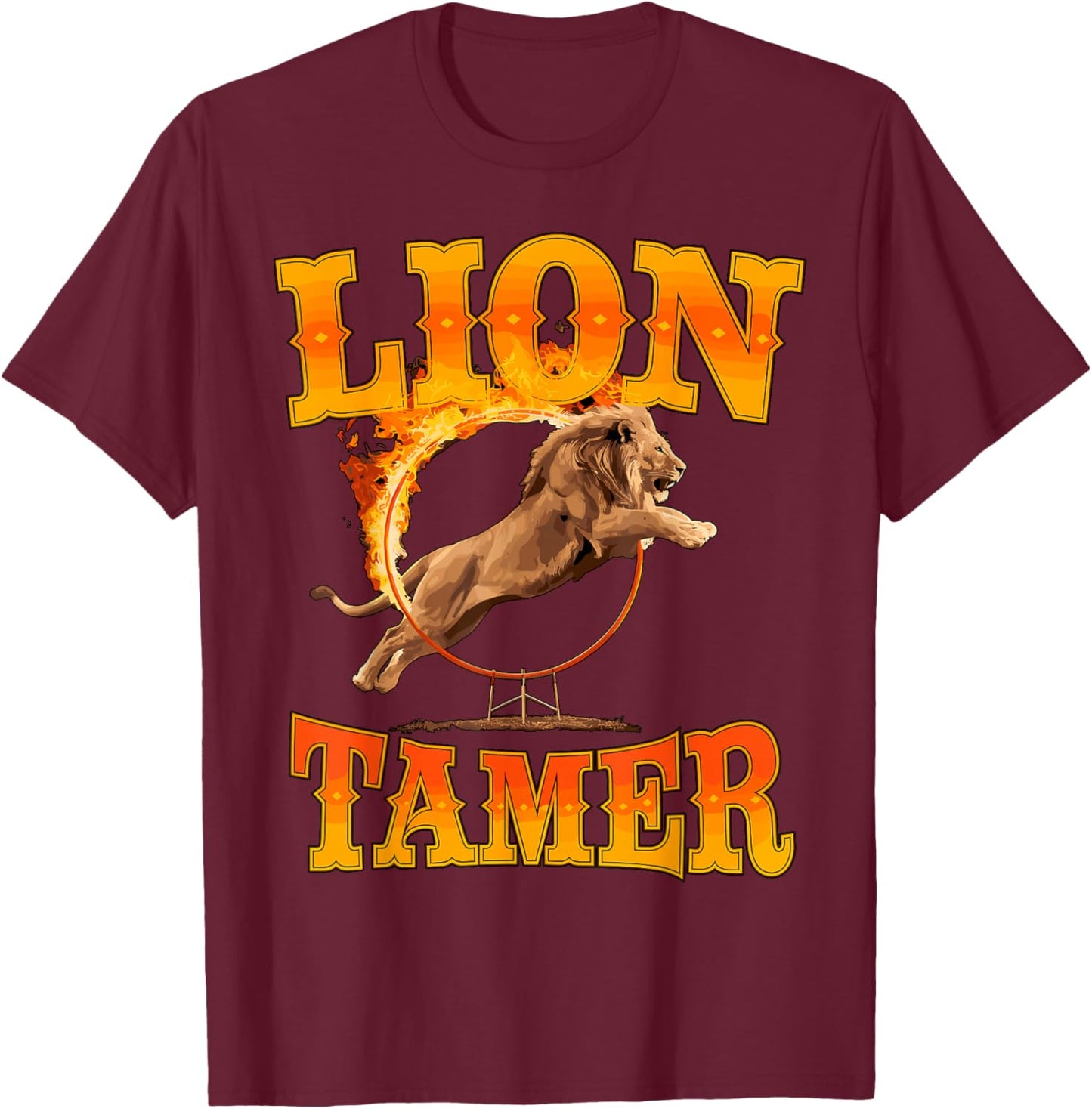 Lion Tamer Costume Circus Staff Carnival T-Shirt - T-Shirt | Maroon