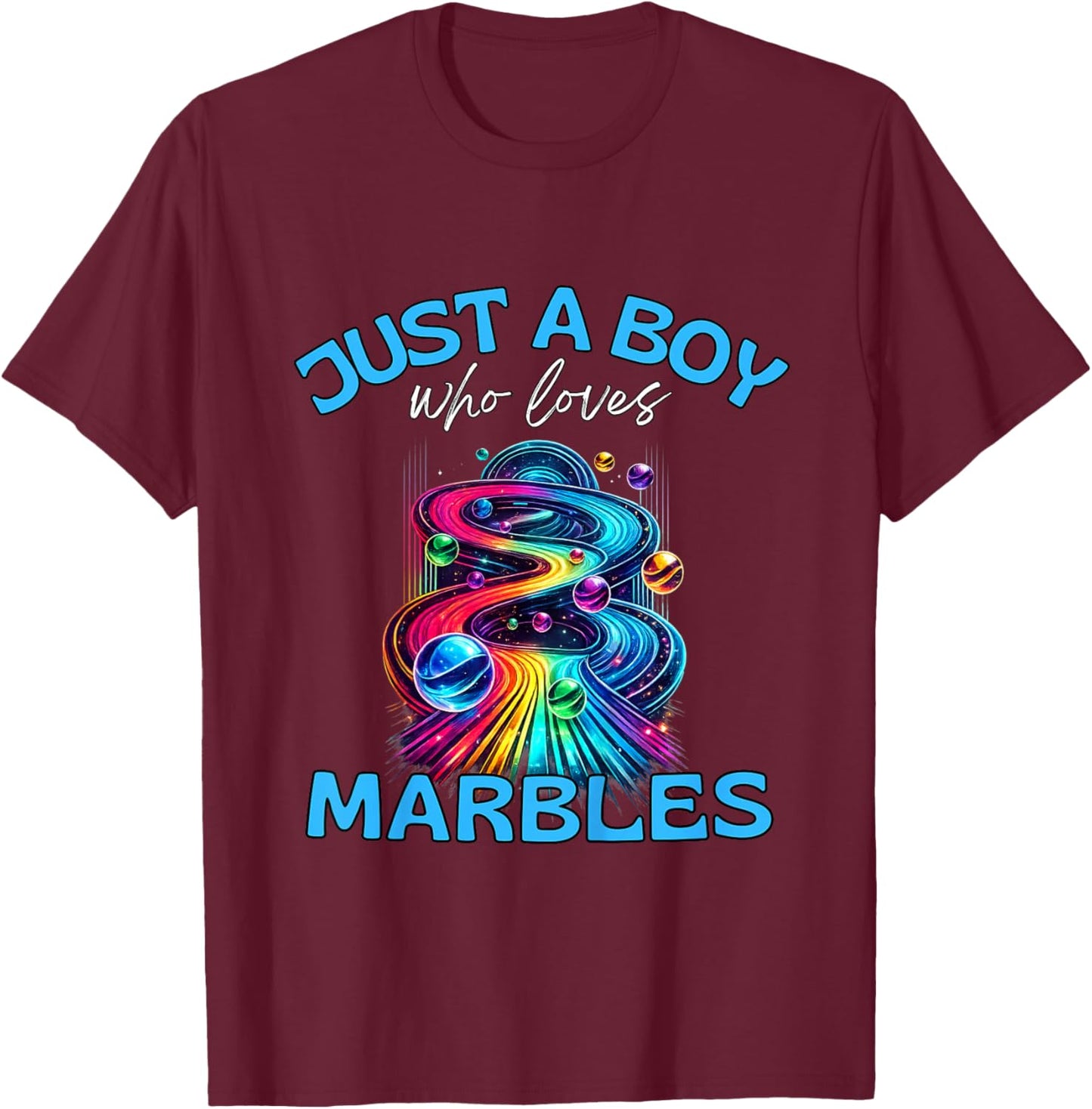 Kids Just a Boy Who Loves Marbles Design for Marble Players T-Shirt - T-Shirt | Maroon