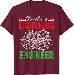 Christmas Lighting Engineer Light Show Led Festive Holiday T-Shirt - T-Shirt | Maroon