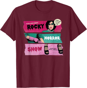 Rocky Horror Show Doctor Frank N Furter Come Up To The Lab T-Shirt - T-Shirt | Maroon