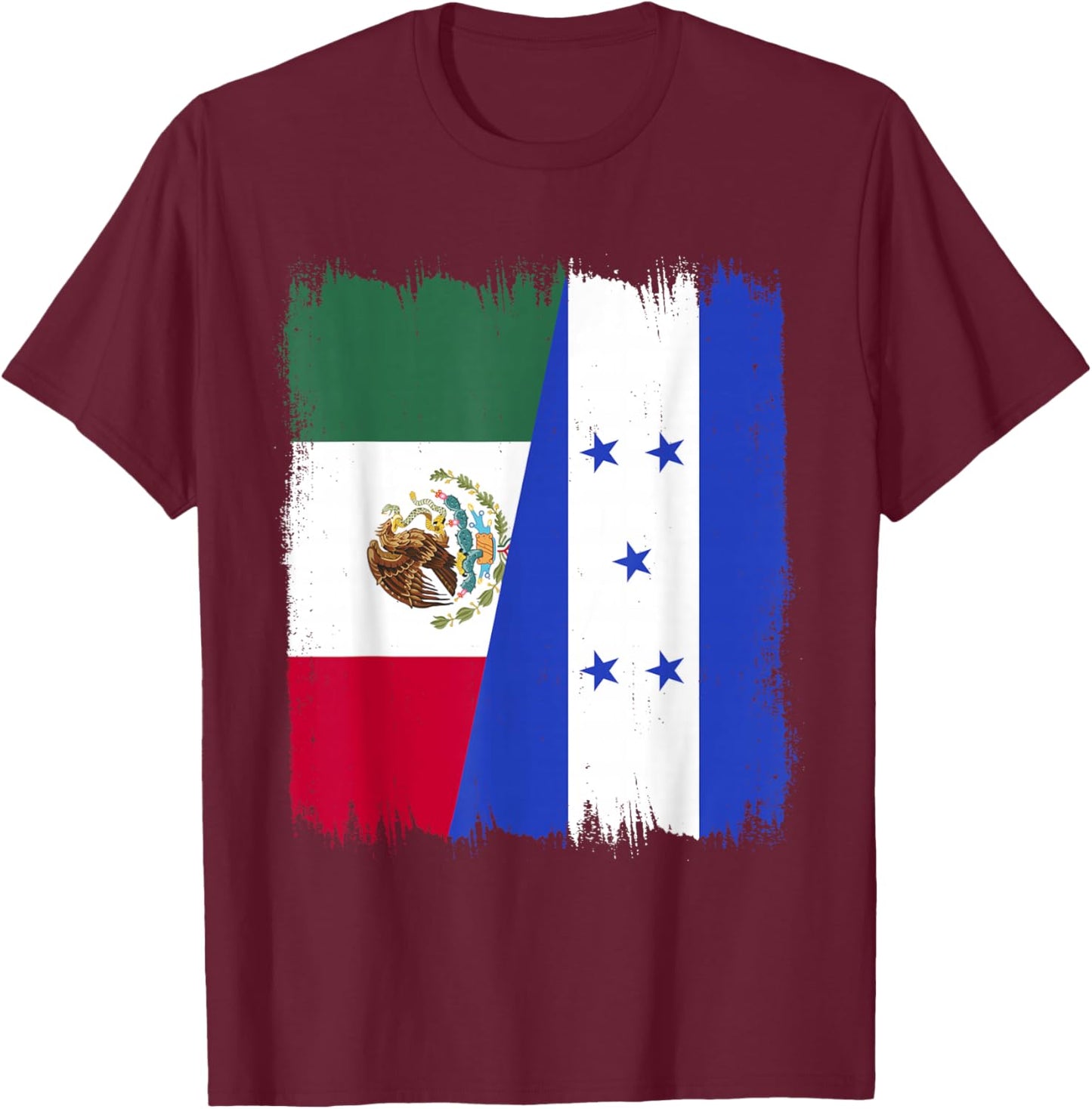 Mexico Honduras Flag Mexican Hondurian Roots Wear T-Shirt - T-Shirt | Maroon