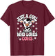 Just A Girl Who Loves Cows Cute Cow Lover Girls Kids T-Shirt - T-Shirt | Maroon