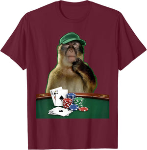 Funny Poker Player Casino Gambling Chip T-Shirt - T-Shirt | Maroon