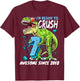 7th Birthday T Rex Dinosaur Party Boys Rawr I'm 7 T-Shirt - T-Shirt | Maroon