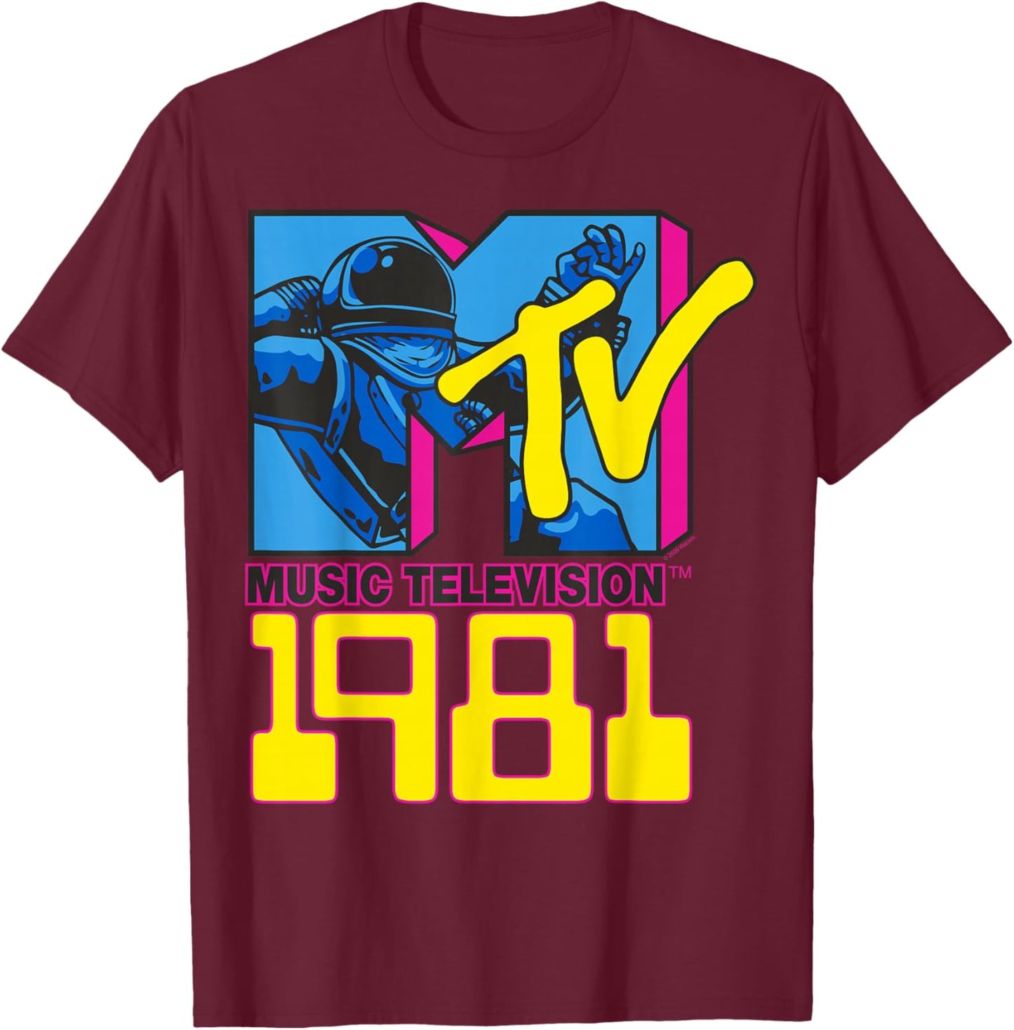 MTV Astronaute 1981 T-Shirt - T-Shirt | Maroon