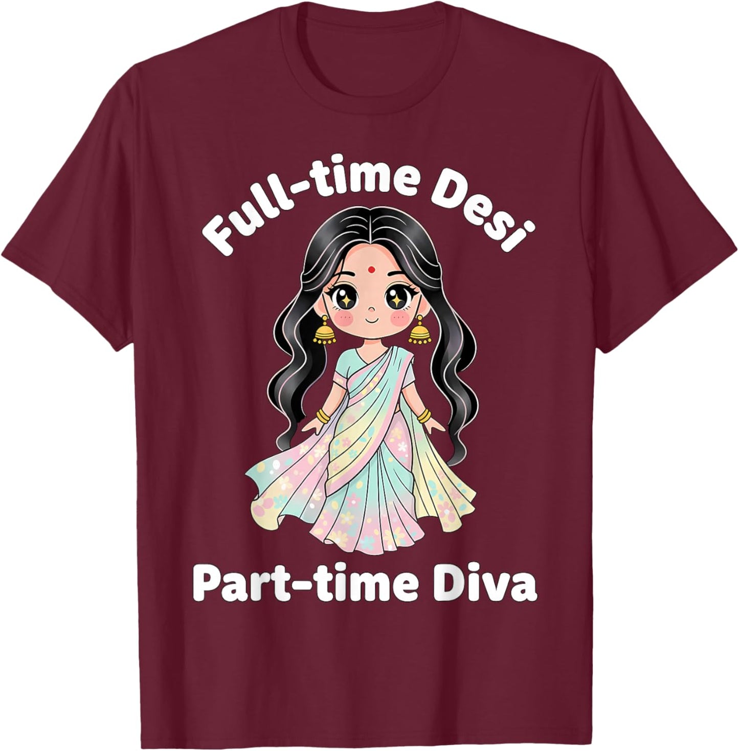 Funny Indian Girl Desi Roots T-Shirt - T-Shirt | Maroon