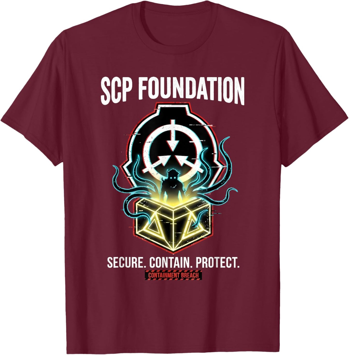 SCP Foundation Containment Able Glitch Anomaly SCP-076 T-Shirt - T-Shirt | Maroon