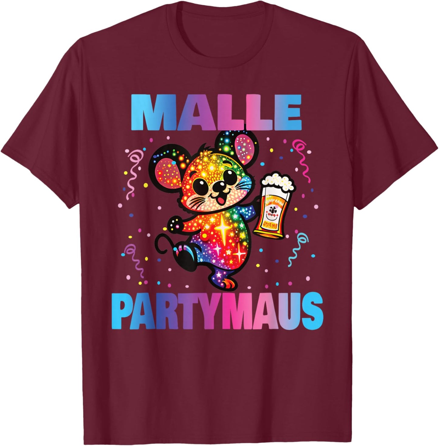 Malle Party Gruppenshirt Mallorca Outfit Damen Herren Party T-Shirt - T-Shirt | Maroon