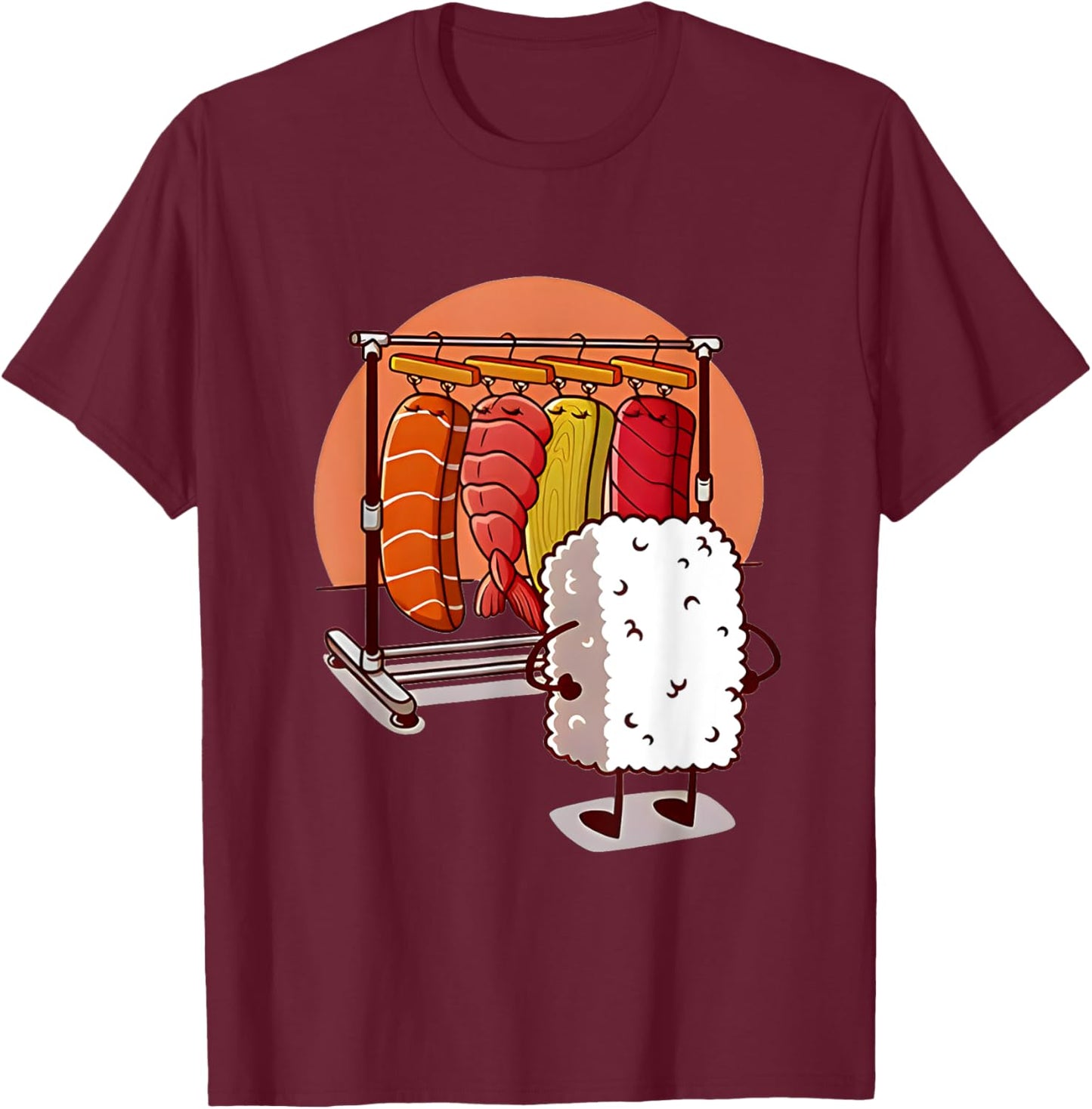 Which One Should I Wear Today Washed Sushi Japanese Food T-Shirt - T-Shirt | Maroon