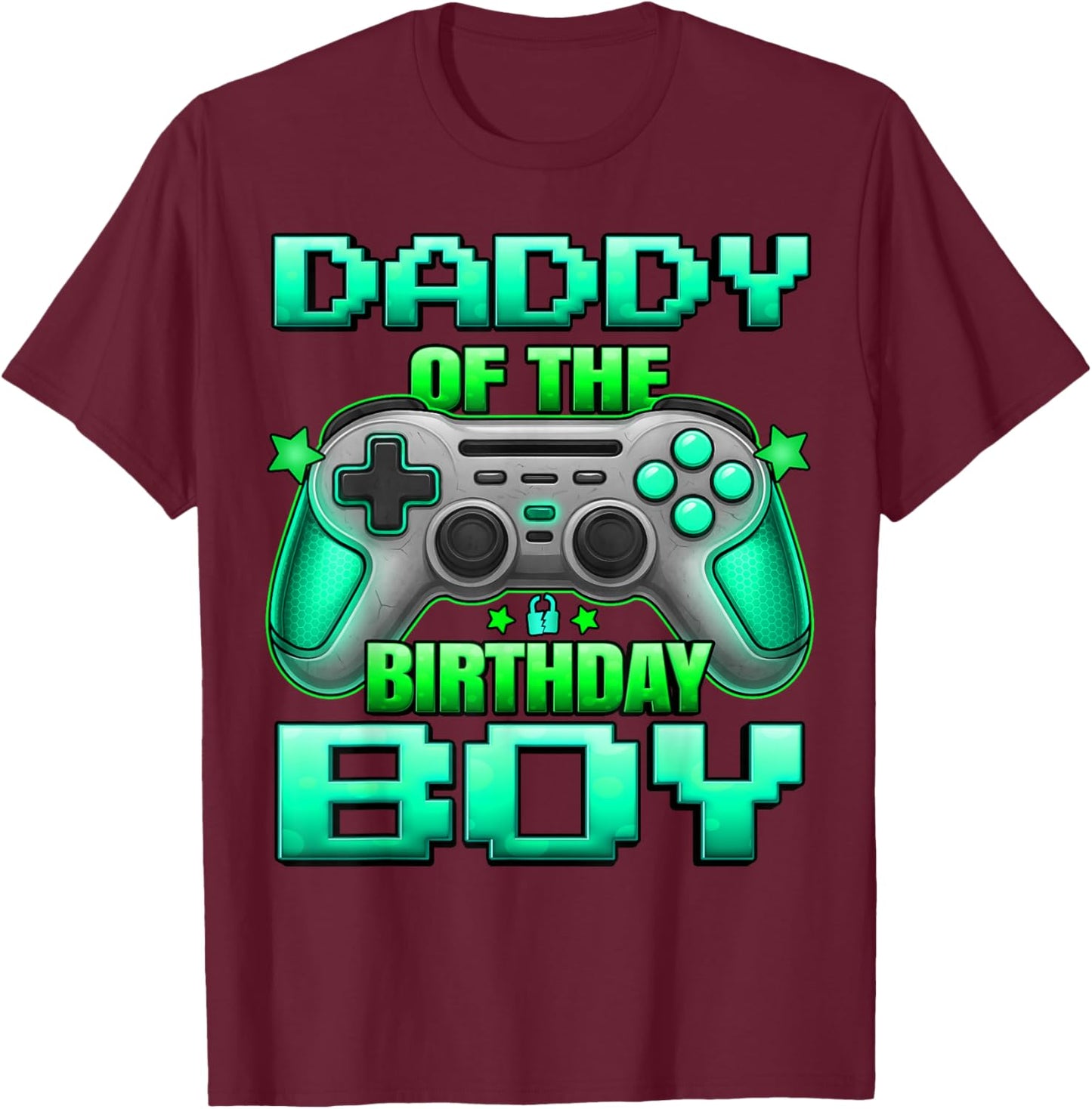 Daddy of The Birthday Boy Dad of Boys Matching Family Father T-Shirt - T-Shirt | Maroon