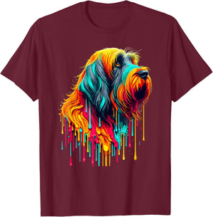 Dripping Paint Art Wirehaired Pointing Griffon T-Shirt - T-Shirt | Maroon
