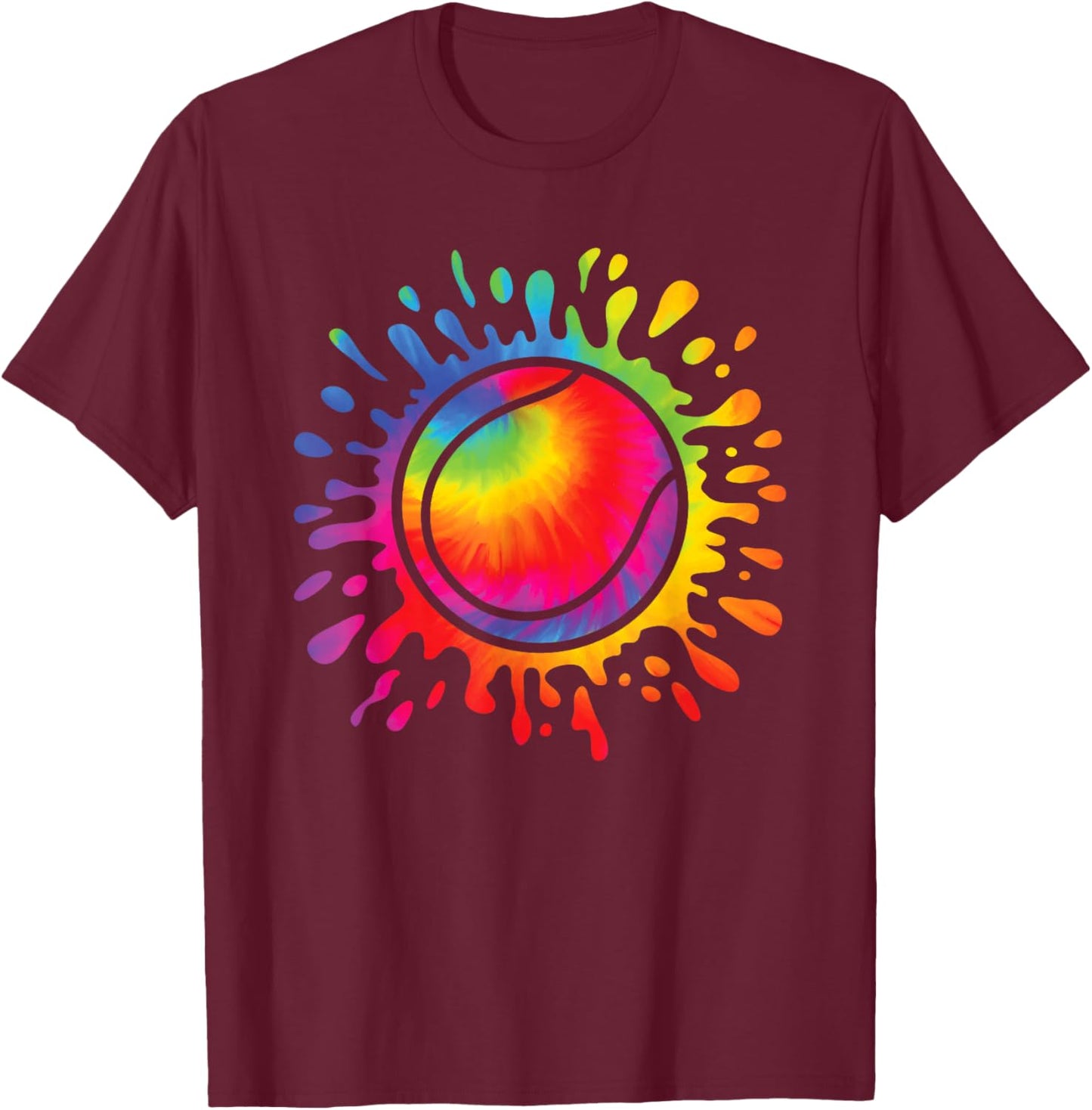 Tennis Player Colorful Tennis Lover Men Women Kids T-Shirt - T-Shirt | Maroon