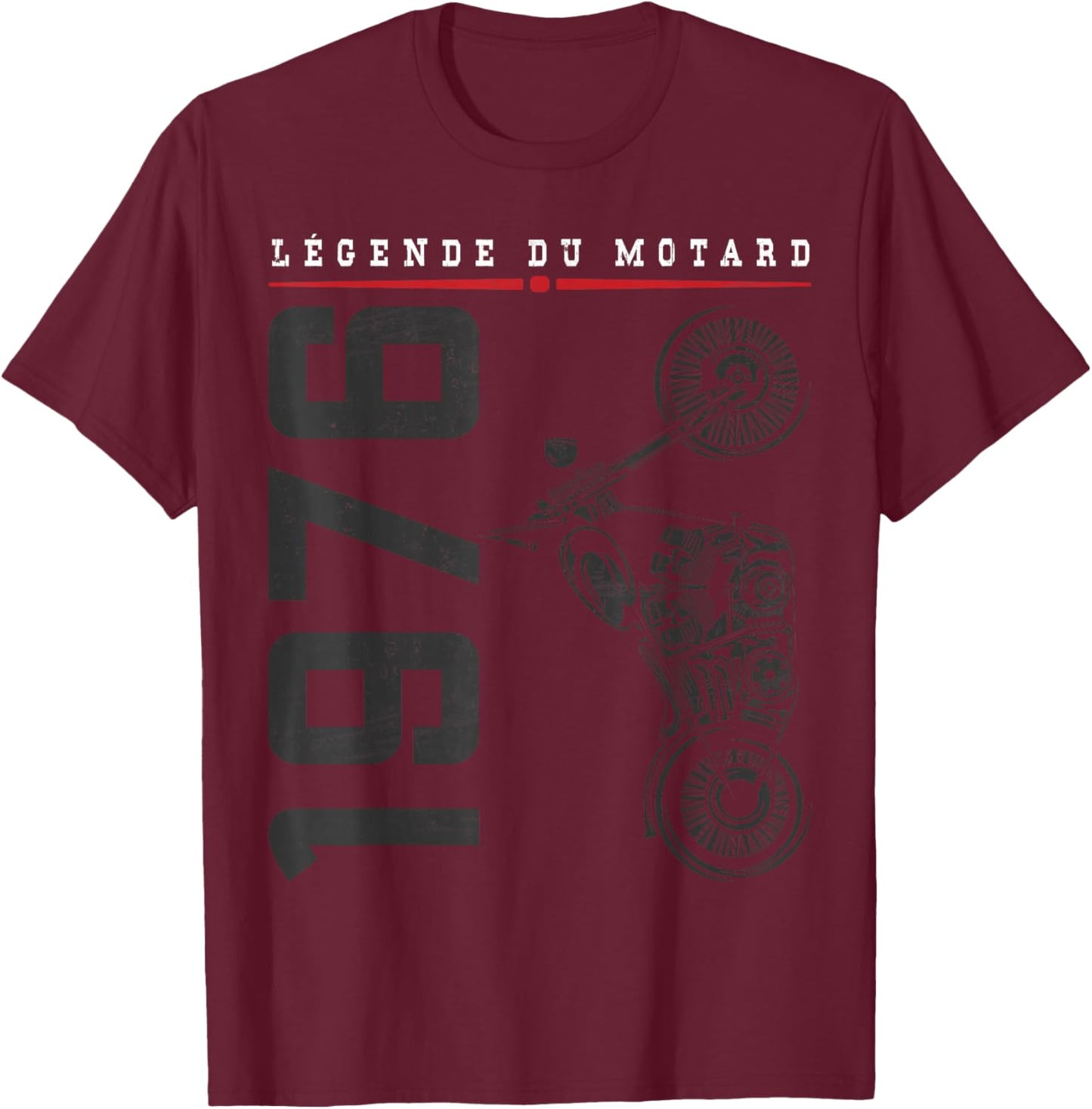 50 Birthday Man Biker Motorcycle 1976 Vintage T-Shirt - T-Shirt | Maroon