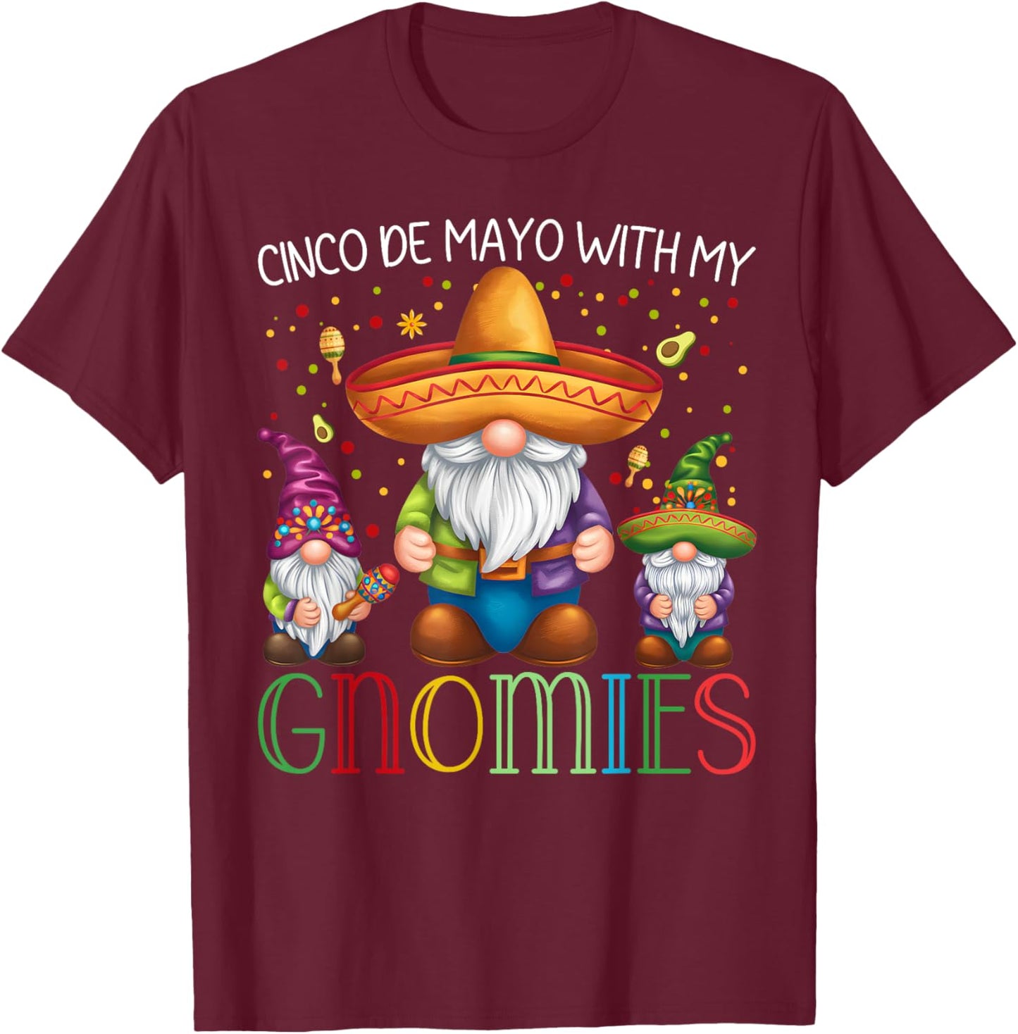 Cinco De Mayo gnomes Boy Girls mexican 5 de mayo gnome Women T-Shirt - T-Shirt | Maroon