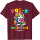 Pre-K Where The Adventure Begins Unicorn Back To School T-Shirt - T-Shirt | Maroon
