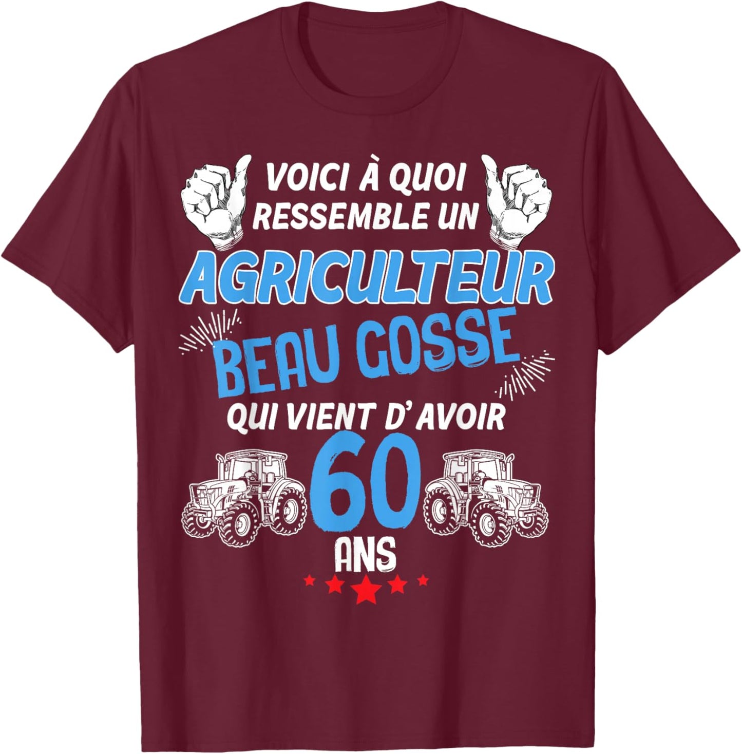 Farmer Quadra Beau Gosse Et Classe At The Wheel Of The Tract T-Shirt - T-Shirt | Maroon