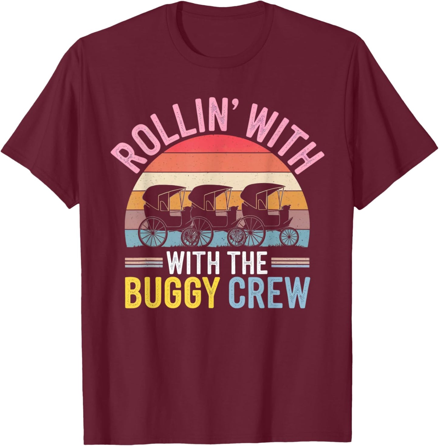 Amish Buggy – Classic Countryside Design T-Shirt - T-Shirt | Maroon