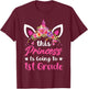 Princess Going to 1st Grade for Girls Back to School T-Shirt - T-Shirt | Maroon