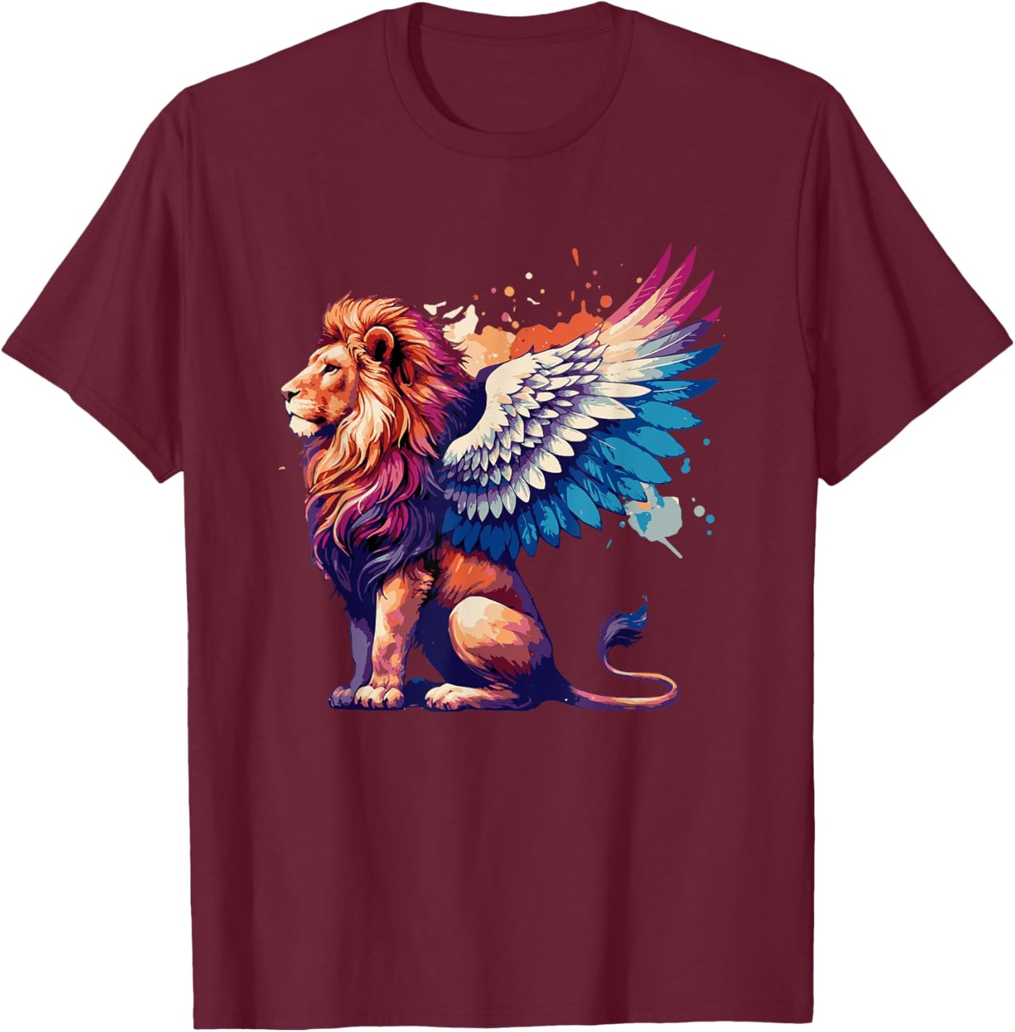 Winged Lion Griffin T-Shirt - T-Shirt | Maroon