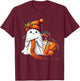 Cute Ghost crochet knitting Lovers Halloween Coffee Women T-Shirt - T-Shirt | Maroon