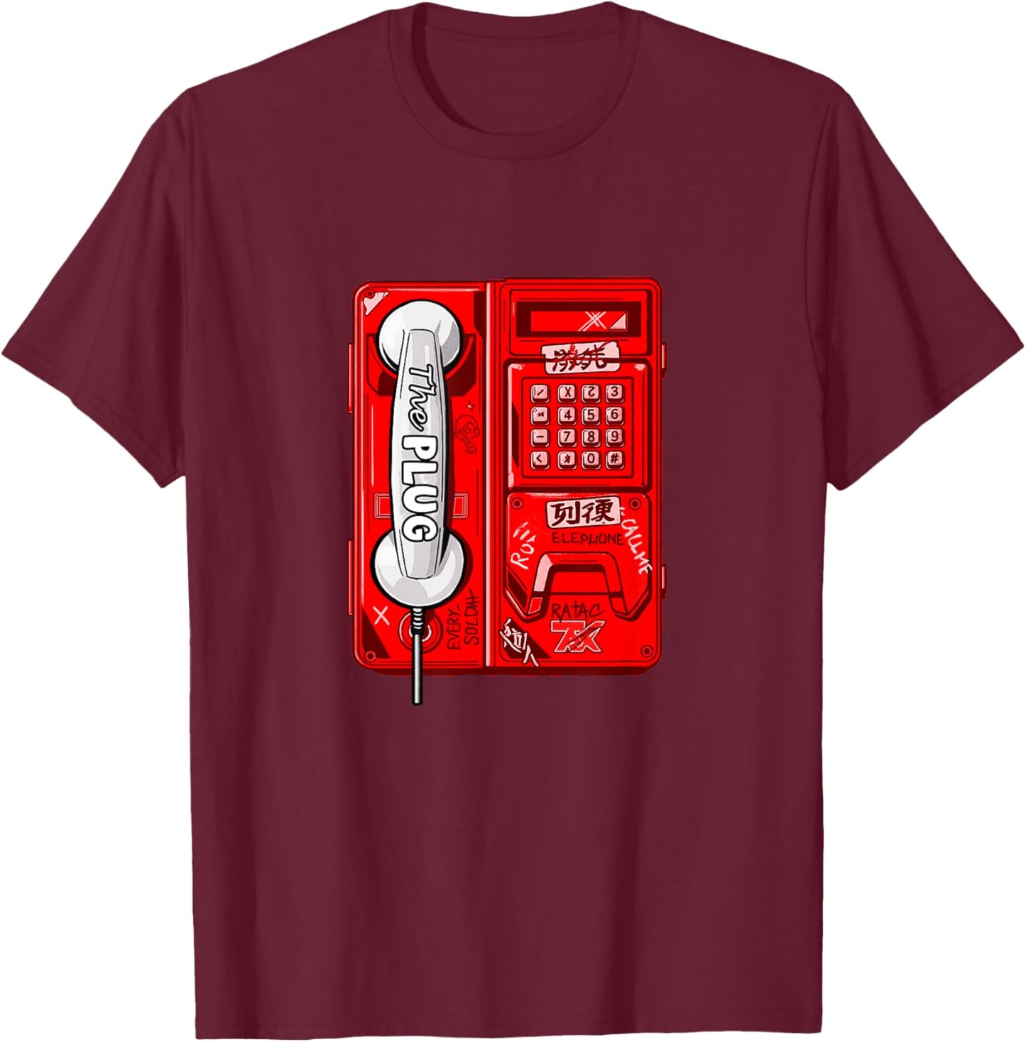 Rote Farbe, gesteckt, rote Grafik T-Shirt - T-Shirt | Maroon