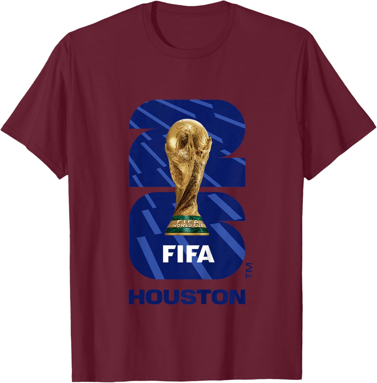 Kids FIFA World CUP26 Houston Trophy Color T-Shirt - T-Shirt | Maroon