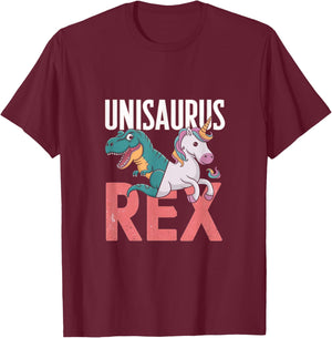 Unisaurus Rex Dinosaur Unicorn T-Shirt - T-Shirt | Maroon